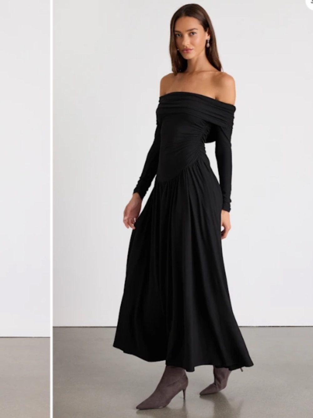 LULU's Chic Sexy Casual Ribbed Stretch Long Sleeve Warm Cozy Sweater Midi Dress - Picture 4 of 6